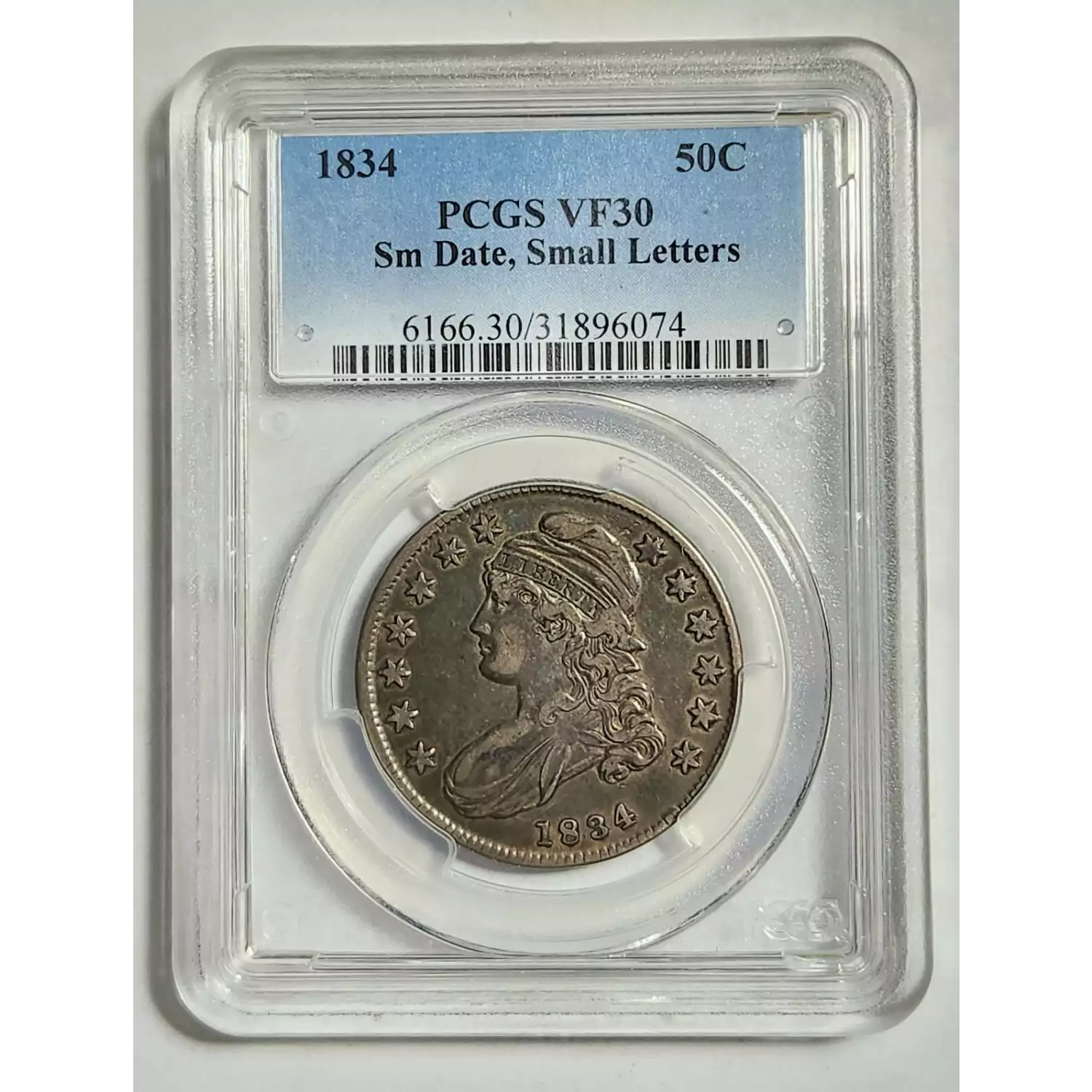 Capped Bust Half Dollars Pcgs Vf Small Date Small Letters