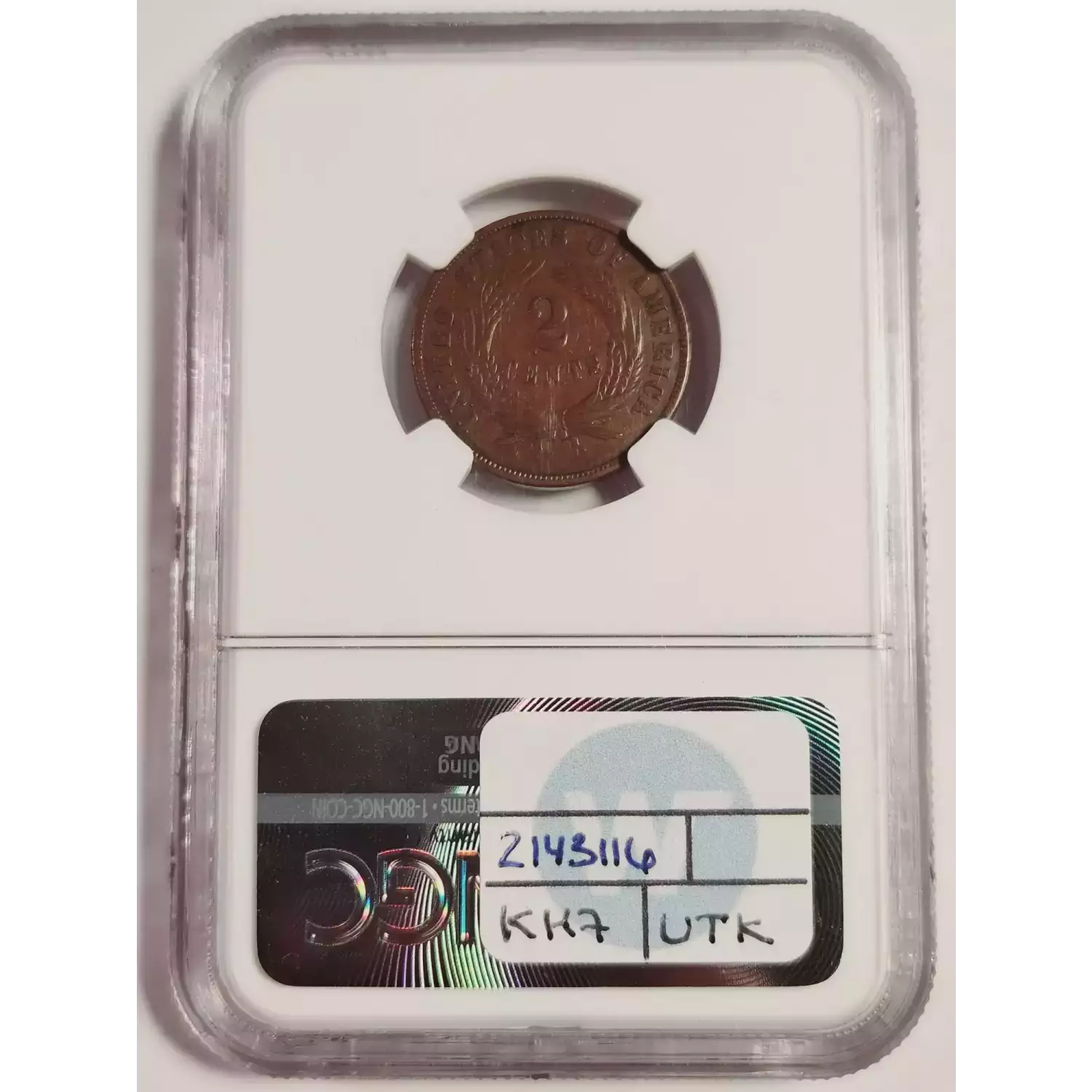 Two Cent Piece Ngc Vf Bn Bob Paul Rare Coins