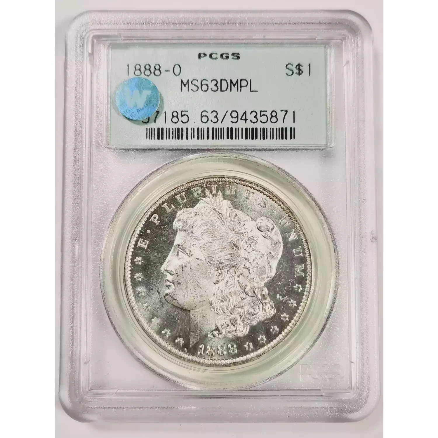 O Pcgs Ms Dmpl Old Green Holder Ogh Morgan Silver Dollar