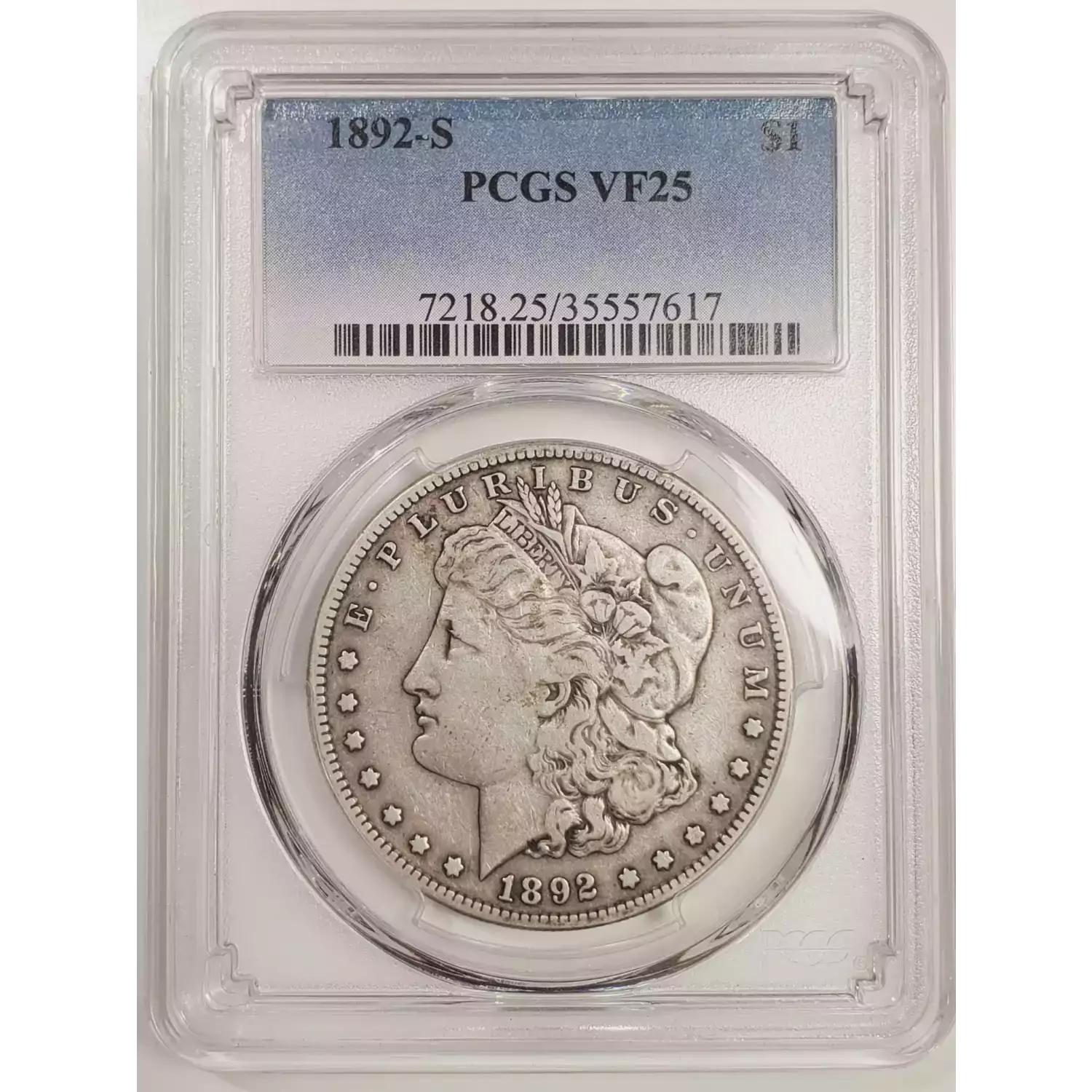 1892 S Morgan Silver Dollar PCGS VF 25 Bob Paul Rare Coins