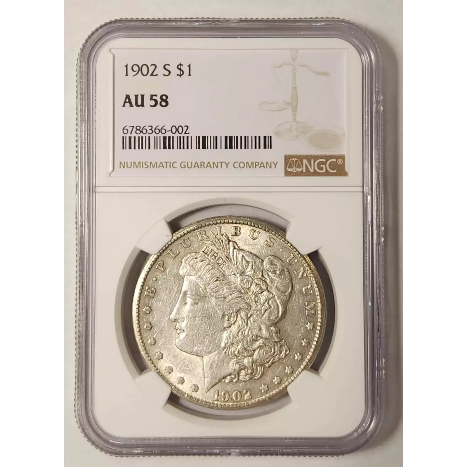 1902 S Morgan Silver Dollar NGC AU 58 Bob Paul Rare Coins