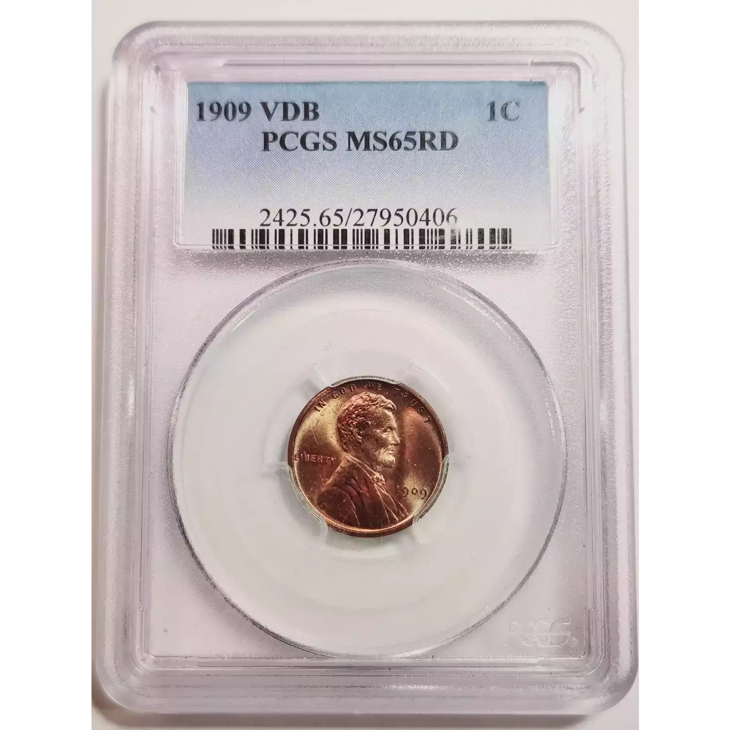 P Vdb Small Cents Lincoln Wheat Ears Reverse Pcgs Ms Rd Bob