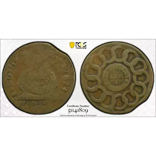 1787 Fugio 1C United States, 4 Cinq, BN (3)