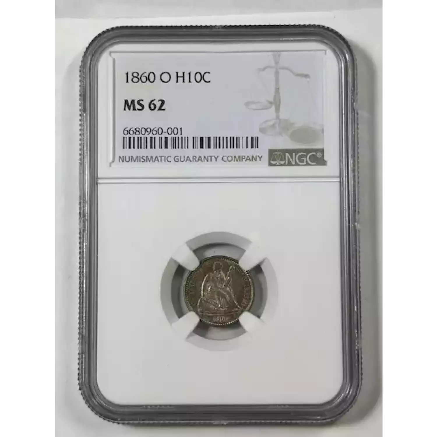 1860-O Liberty Seated Half Dime NGC MS-62 - Bob Paul Rare Coins