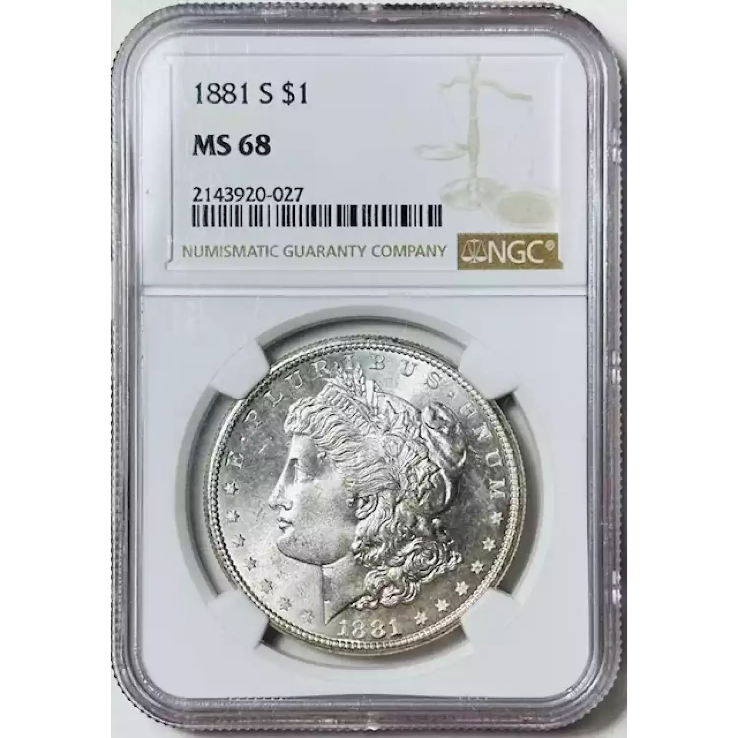 1881-S Morgan Silver Dollar NGC MS-68 RARE HIGH GRADE WHITE MORGAN ...