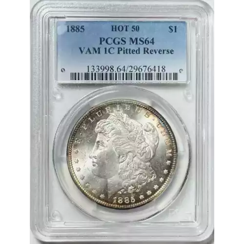 1885 $1 VAM 1C Pitted Reverse