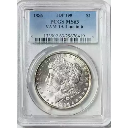 1886 $1 VAM 1A Line in 6