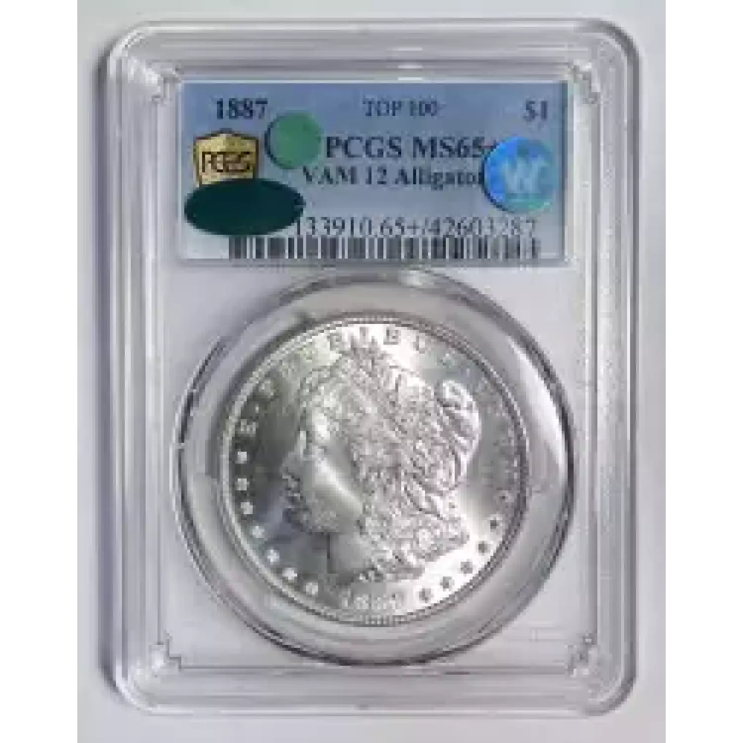 1887 Morgan Silver Dollar PCGS MS-65+ VAM 12 CAC, Sight White - Bob ...