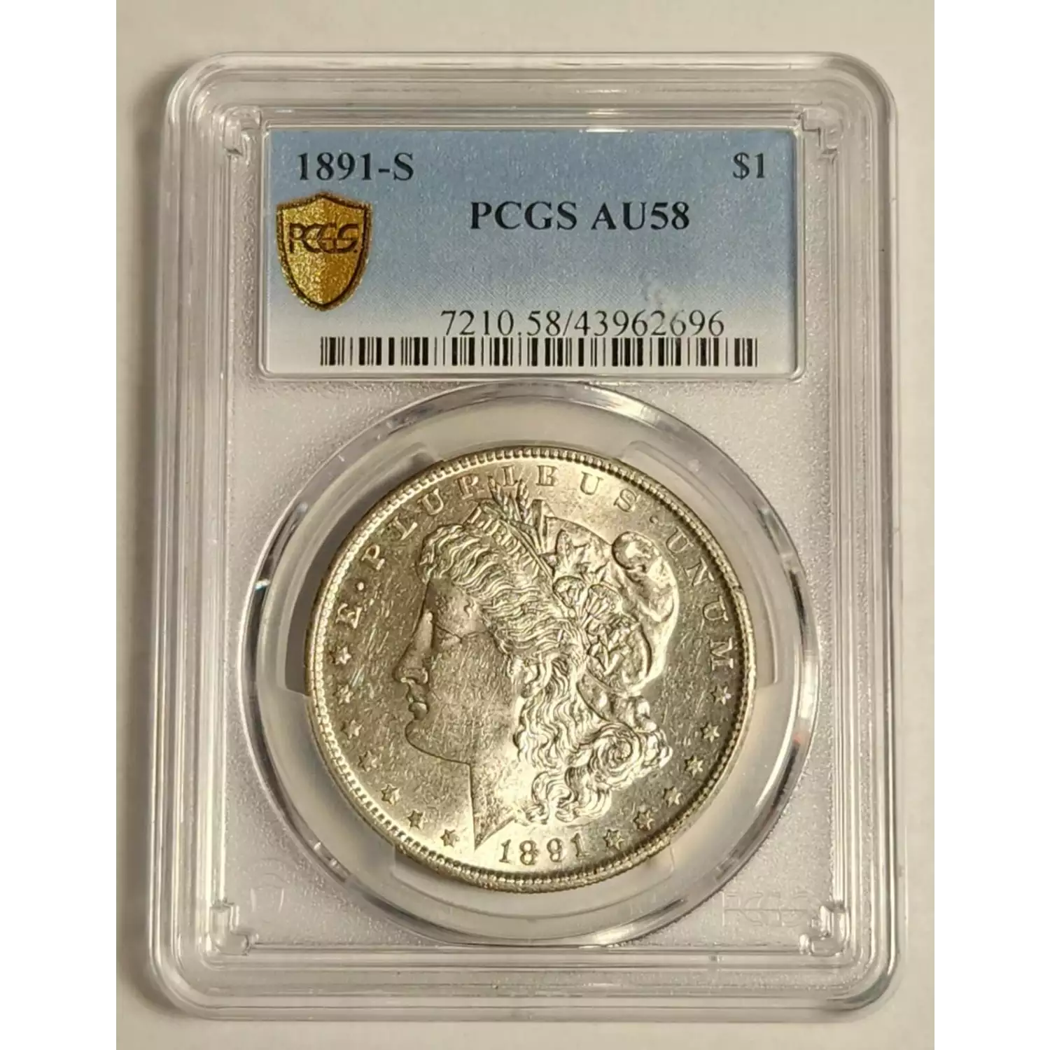 1891-S Morgan Silver Dollar PCGS AU-58 - WHITE - Bob Paul Rare Coins