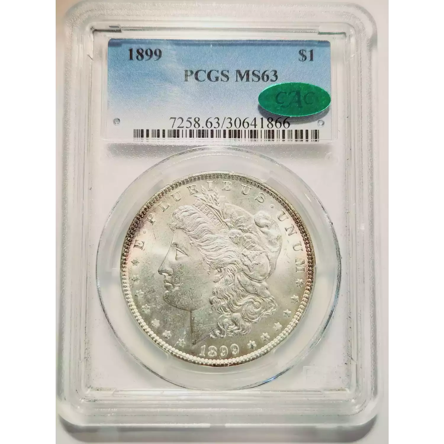 1899 Morgan Silver Dollar Pcgs Ms-63 Cac - Bob Paul Rare Coins