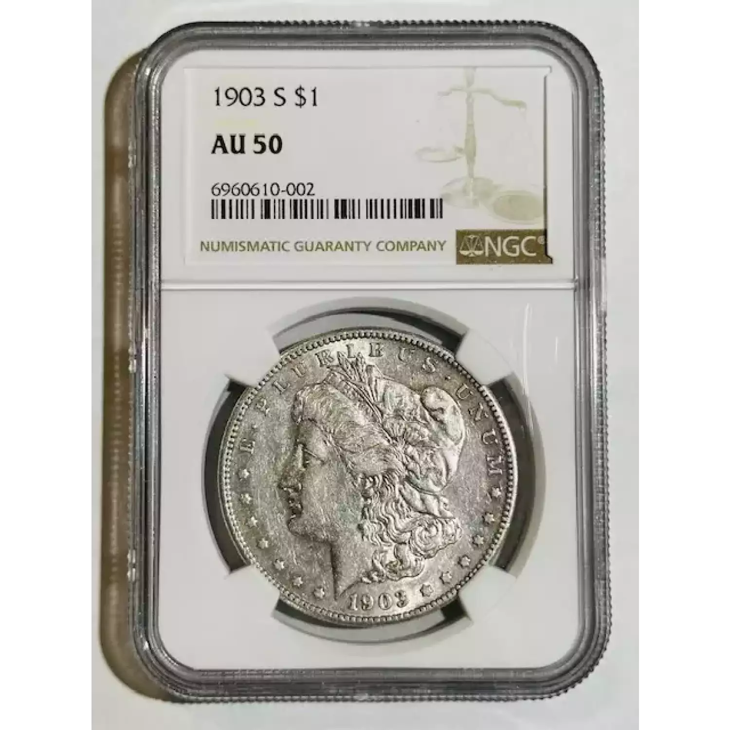 1903-S Morgan Silver Dollar NGC AU-50 White Morgan! - Bob Paul Rare Coins