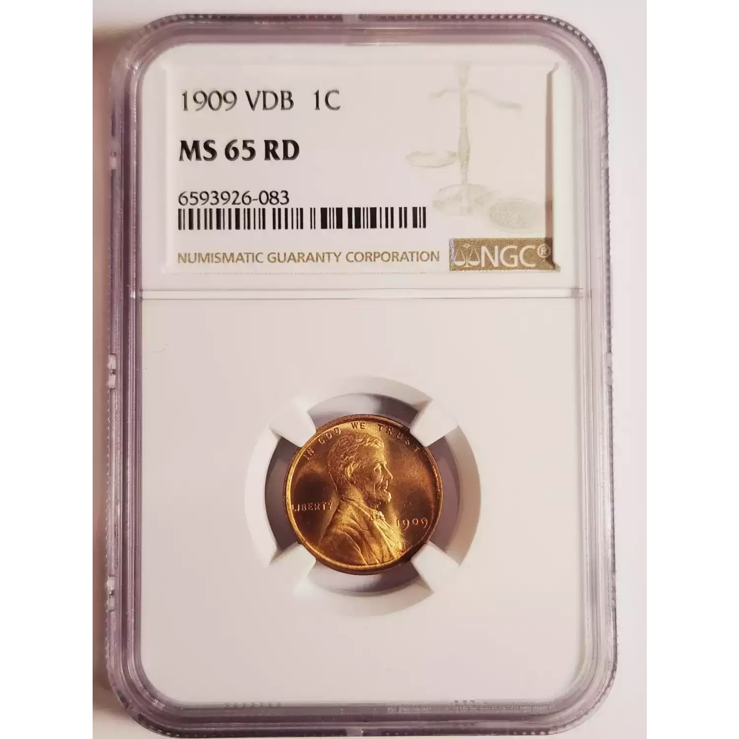 1909-P VDB Small Cents Lincoln, Wheat Ears Reverse NGC MS-65 RD - Bob ...