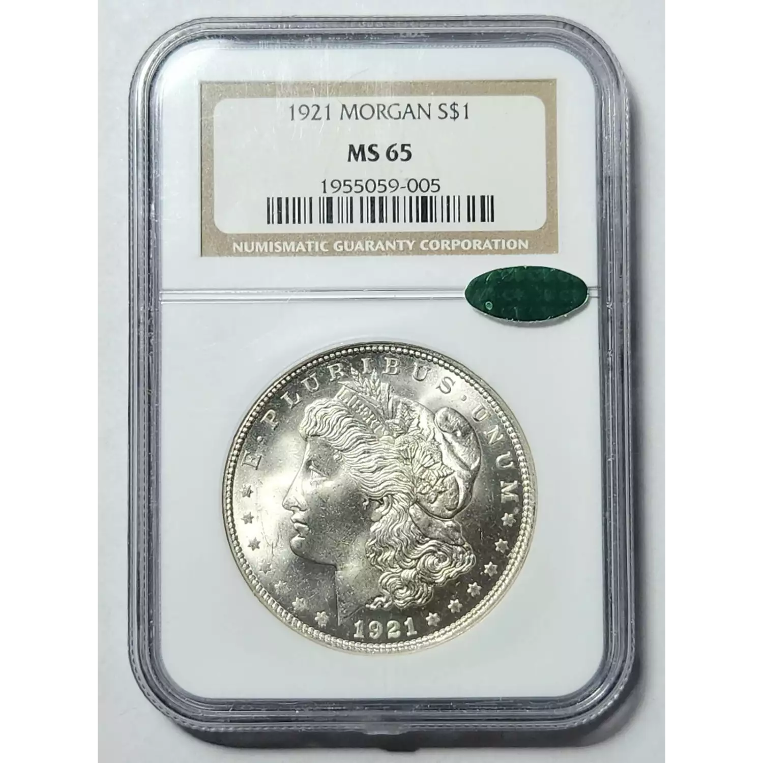 1921 Morgan Silver Dollar NGC MS-65 - FRESH COIN - CAC CAC - Bob Paul ...