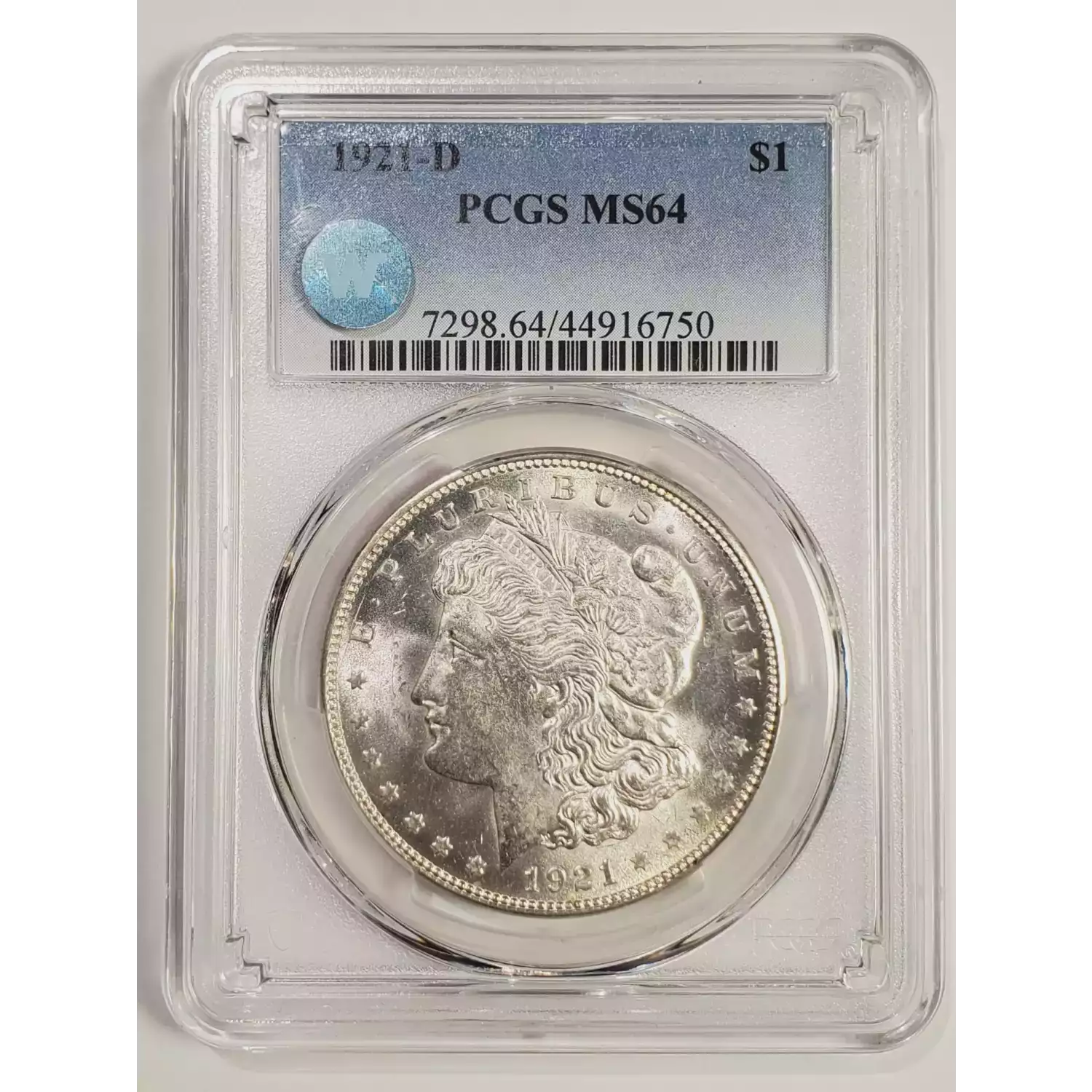 1921-D Morgan Silver Dollar PCGS MS-64 Sight White - Bob Paul Rare Coins