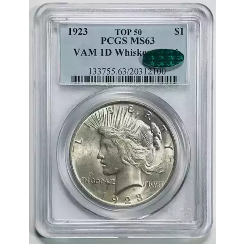 1923 $1 VAM 1D Whisker Cheek TOP 50