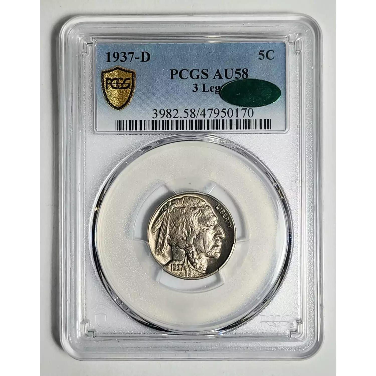 1937-D 3 Legs PCGS AU-58 - Bob Paul Rare Coins