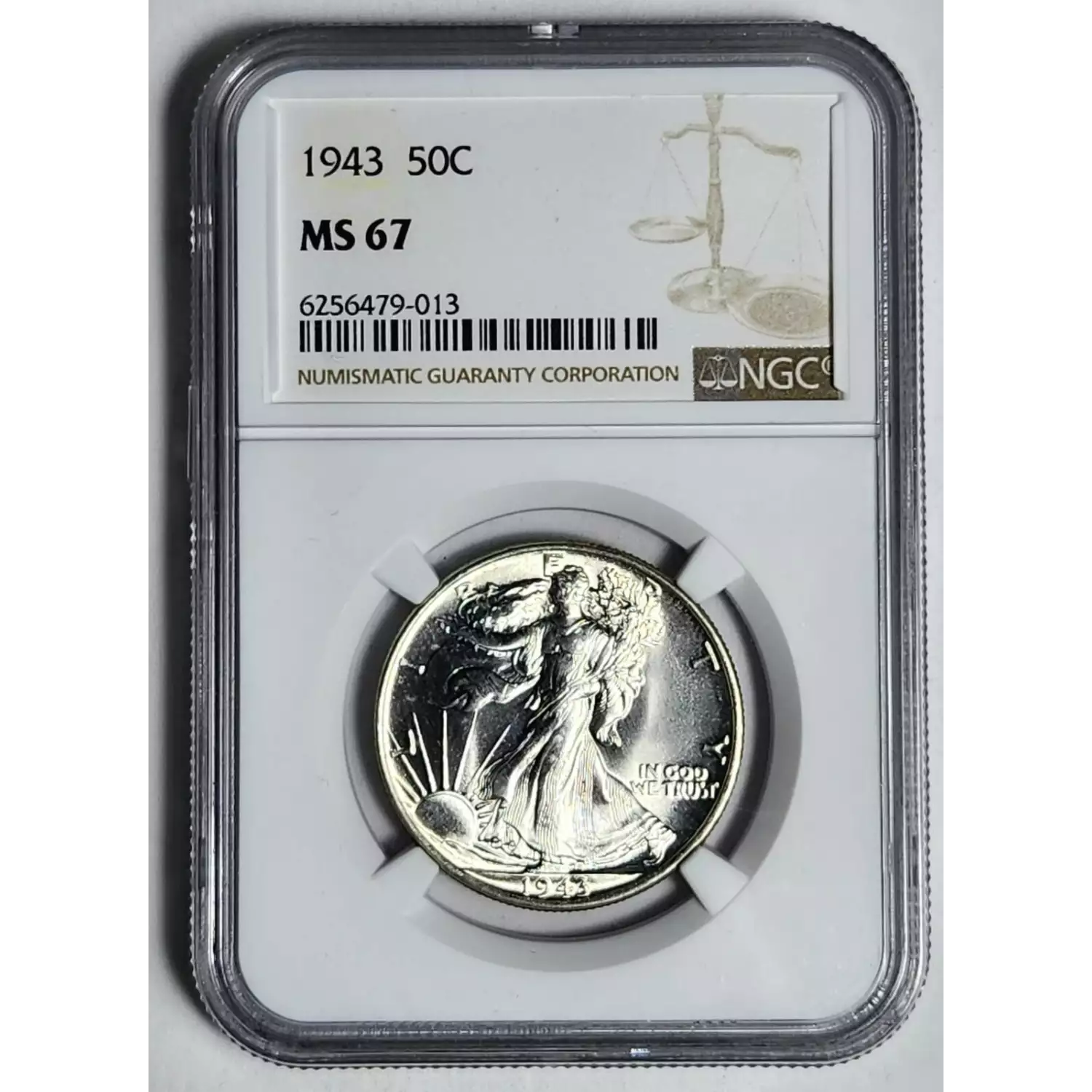 1943 Walking Liberty Half Dollar NGC MS-67 - Bob Paul Rare Coins