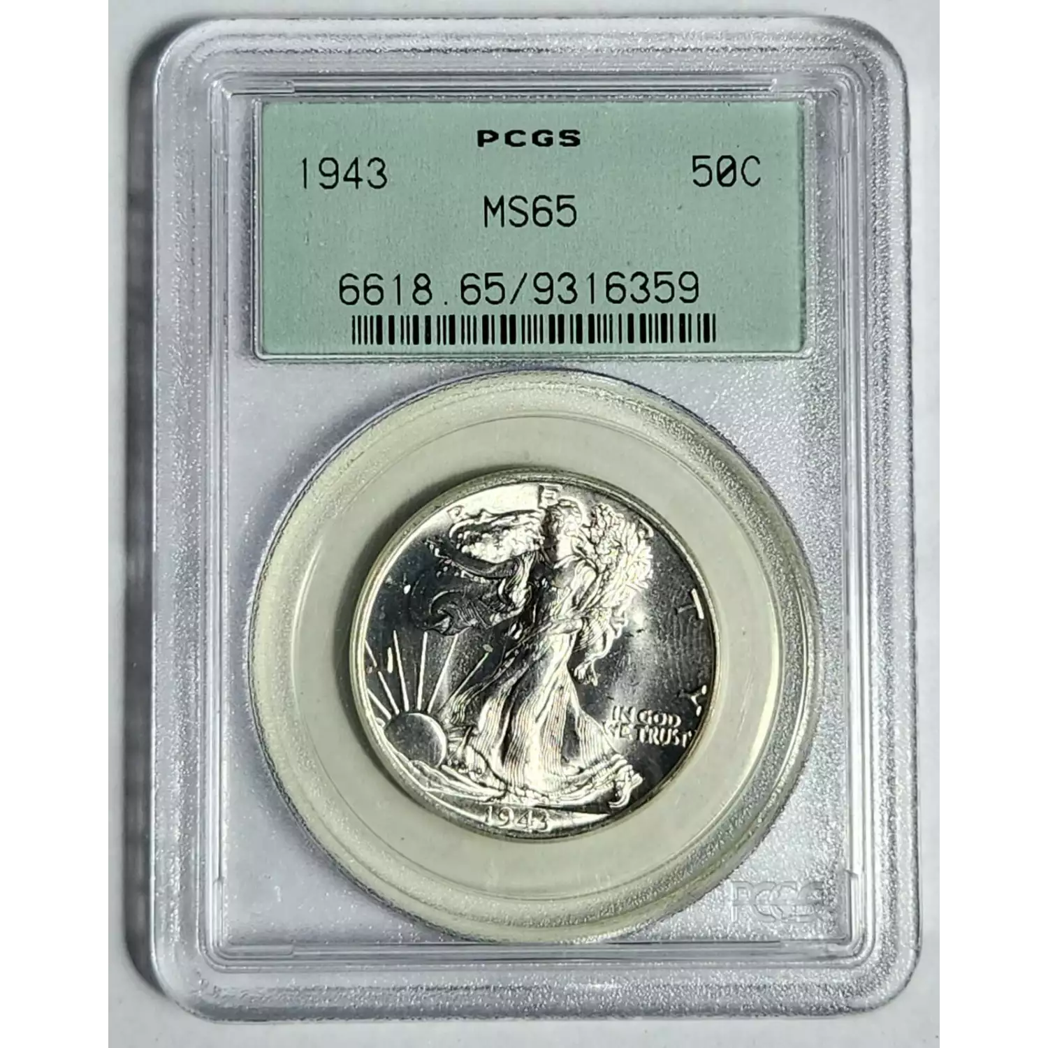 1943 - OLD GEEN HOLDER - OGH PCGS MS-65 - Bob Paul Rare Coins