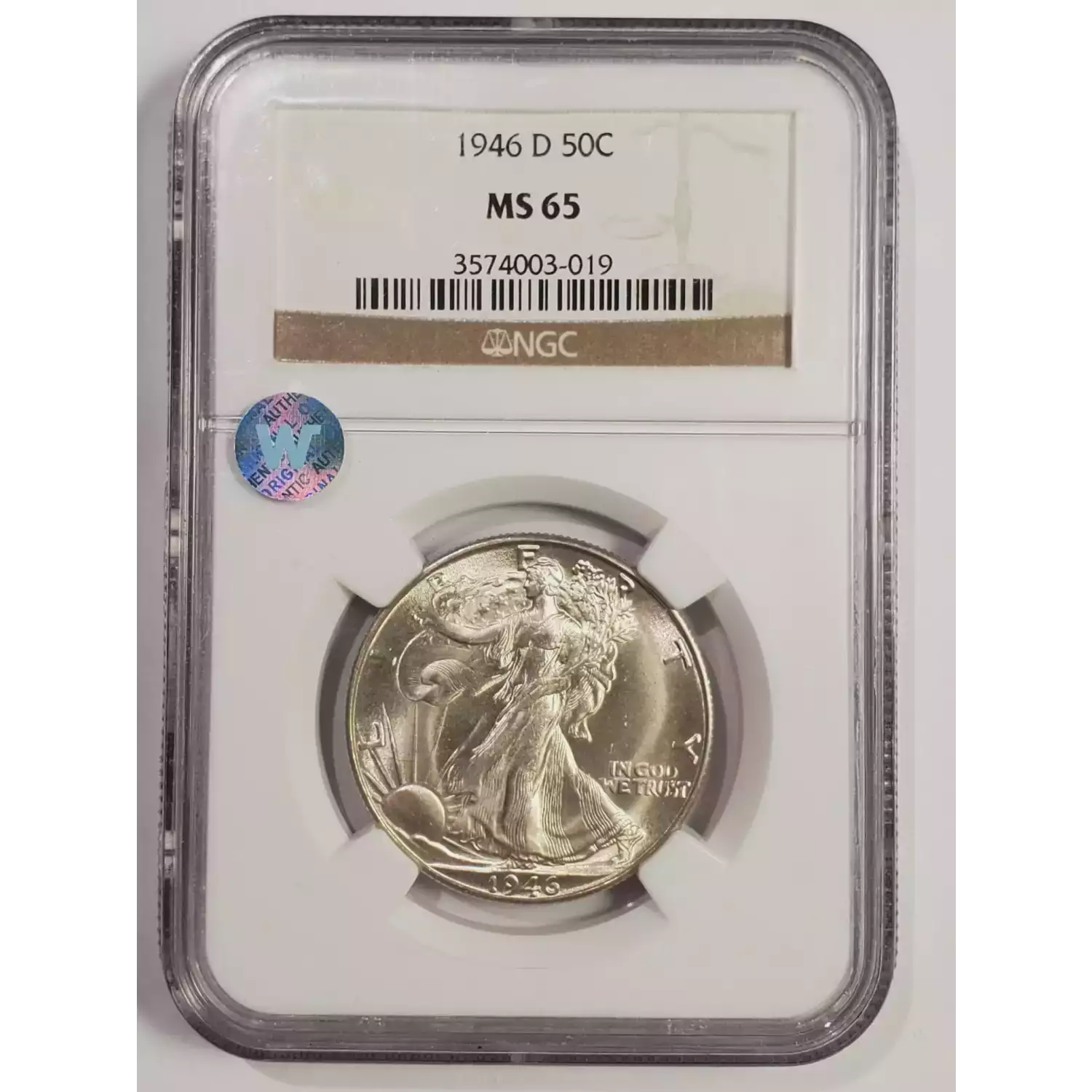 1946-D Walking Liberty Half Dollar NGC MS-65 Sight White - Bob Paul ...