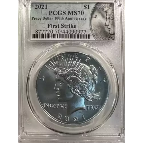 2021 $1 Peace Dollar 100th Anniversary First Strike