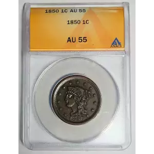 1850 Braided Hair Half Cent About Uncirculated Details NGC SKU:IPC8279 at  's Collectible Coins Store