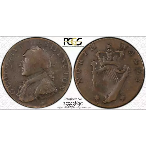 Post Colonial Issues -Washington Pieces-Washington Portrait Pieces-Copper Halfpenny -copper- 1 Halfpenny