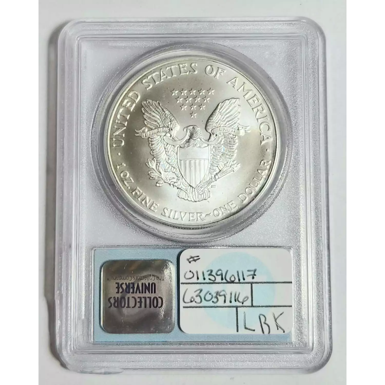 2001 SILVER EAGLE - GEM UNC - 9/11/01 WTC GROUND ZERO RECOVERY PCGS ...