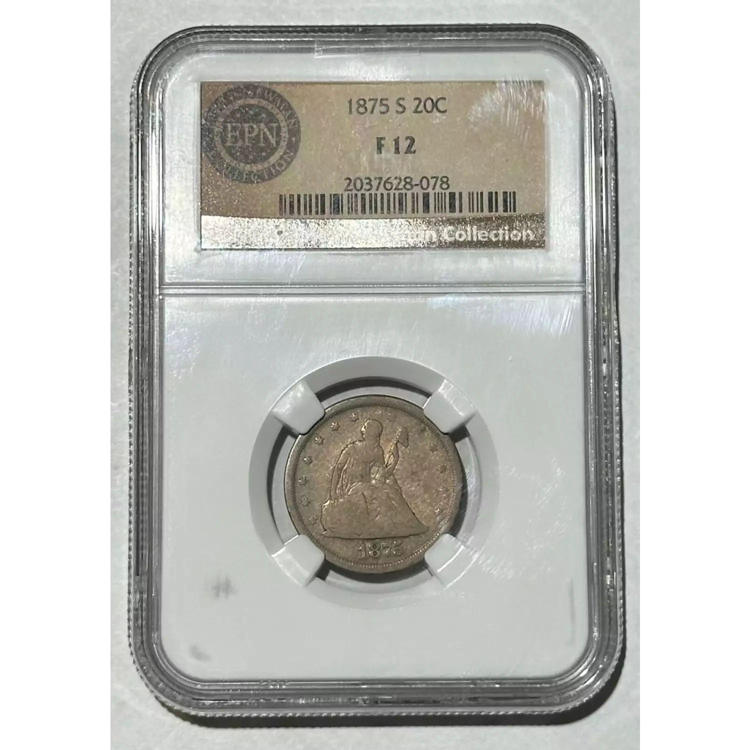 1875-S NGC F-12 Eric P. Newman Collection Seated Liberty Twenty Cents ...